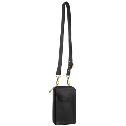 Darrahopens Women's Fashion > Accessories Pierre Cardin Ladies Leather Cross Body Bag/Wallet Bag/Clutch Wallet - Black