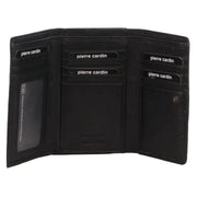 Darrahopens Women's Fashion > Accessories Pierre Cardin Leather Ladies Woven Design Tri-fold RFID Wallet in Black