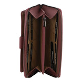 Darrahopens Women's Fashion > Accessories Pierre Cardin Womens Leather Zip Around Wallet w/ Wristlet in Rose