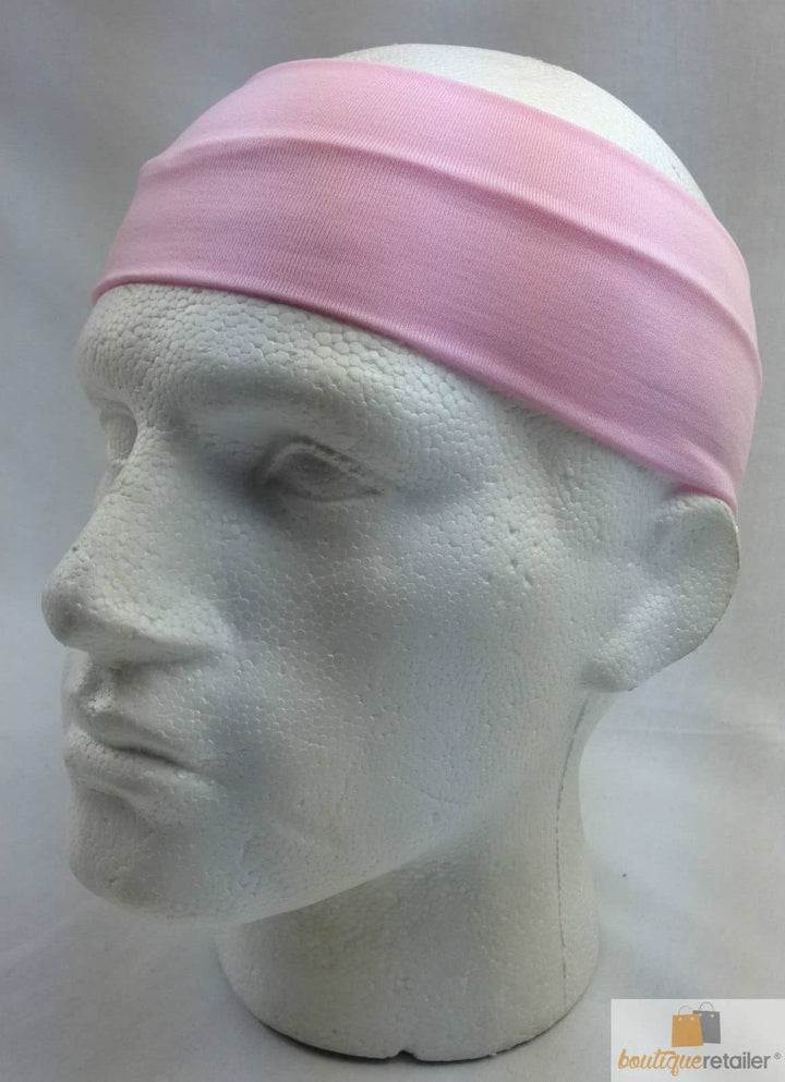 Darrahopens Women's Fashion > Accessories PLAIN HEADBAND Elastic Stretch Sports Yoga Hair Band Unisex 8cm Wide Wrap - Light Pink