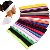 Darrahopens Women's Fashion > Accessories PLAIN HEADBAND Elastic Stretch Sports Yoga Hair Band Unisex 8cm Wide Wrap - White