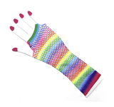 Darrahopens Women's Fashion > Accessories Rainbow Stripe Fishnet Fingerless Gloves 80s Costume Burlesque Mardi Gras Dance