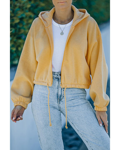 Darrahopens Women's Fashion > Activewear Azura Exchange Cinched Cropped Hoodie with Zip Closure - XL