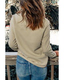 Darrahopens Women's Fashion > Activewear Azura Exchange Contrast Binding Snap Button Geometric Pullover Sweatshirt - M