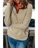 Darrahopens Women's Fashion > Activewear Azura Exchange Contrast Binding Snap Button Geometric Pullover Sweatshirt - M