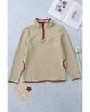 Darrahopens Women's Fashion > Activewear Azura Exchange Contrast Binding Snap Button Geometric Pullover Sweatshirt - M