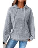 Darrahopens Women's Fashion > Activewear Azura Exchange Lattice Textured Kangaroo Pocket Hoodie - M