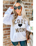Darrahopens Women's Fashion > Activewear Azura Exchange Leopard Heart Print Pullover Sweatshirt - XL