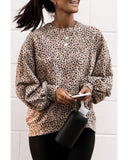 Darrahopens Women's Fashion > Activewear Azura Exchange Leopard Print Crew Neck Sweatshirt - M
