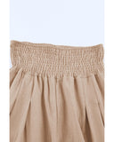 Darrahopens Women's Fashion > Bottoms Azura Exchange Smocked High Waist Wide Leg Pants in Khaki - XL