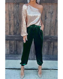 Darrahopens Women's Fashion > Bottoms Azura Exchange Solid Velvet Jogger Pants - XL