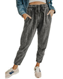 Darrahopens Women's Fashion > Bottoms Azura Exchange Textured Drawstring Pocketed Pants - L