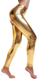Darrahopens Women's Fashion > Bottoms Metallic Leggings Stretchy Pants Neon Fluro Shiny Glossy Dress Up Dance Party - Bronze