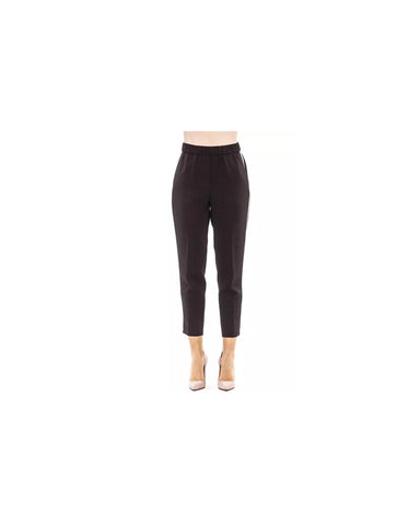 Darrahopens Women's Fashion > Bottoms Soft Trousers with Elastic Waistband and Contrast Side Band 40 IT Women