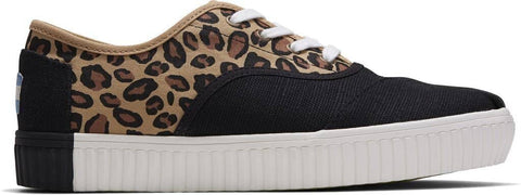 Darrahopens Women's Fashion > Casual Shoes TOMS Womens Casual Canvas Shoes Sneakers Flats Low Cut - Black/Leopard - US Women 6