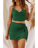 Darrahopens Women's Fashion > Dresses & Playsuits Azura Exchange Luxury Designer Drape Crop Top and Wrap Skirt Set - L