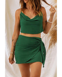 Darrahopens Women's Fashion > Dresses & Playsuits Azura Exchange Luxury Designer Drape Crop Top and Wrap Skirt Set - XL