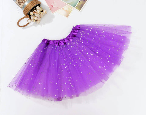Darrahopens Women's Fashion > Dresses & Playsuits Sequin Tulle Tutu Skirt Ballet Kids Princess Dressup Party Baby Girls Dance Wear, Purple, Adults