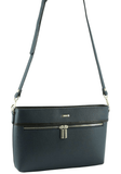 Darrahopens Women's Fashion > Handbags Morrissey Italian Structured Leather Cross Body Handbag (MO3028) Bag - Navy