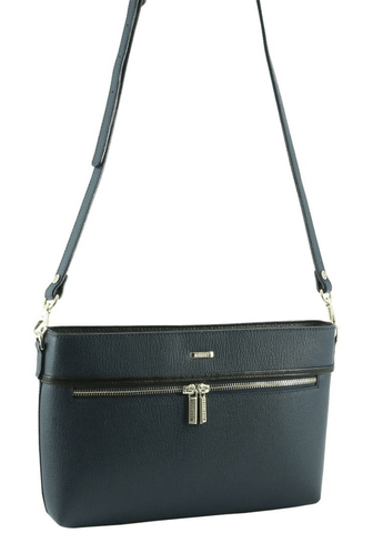 Darrahopens Women's Fashion > Handbags Morrissey Italian Structured Leather Cross Body Handbag (MO3028) Bag - Navy