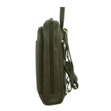 Darrahopens Women's Fashion > Handbags Pierre Cardin Rustic Womens Leather Backpack Bag Handbag Back Pack Travel  - Olive