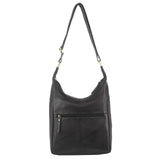 Darrahopens Women's Fashion > Handbags Pierre Cardin Womens Large Leather Multi Zip Perforated Cross-Body Bag - Black