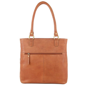 Darrahopens Women's Fashion > Handbags Pierre Cardin Womens Leather Perforated Shoulder Bag with stud Detailing - Cognac