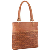 Darrahopens Women's Fashion > Handbags Pierre Cardin Womens Leather Perforated Shoulder Bag with stud Detailing - Cognac