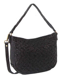 Darrahopens Women's Fashion > Handbags Pierre Cardin Woven Leather Ladies Cross-Body Bag - Black