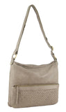Darrahopens Women's Fashion > Handbags Pierre Cardin Woven Leather Ladies Cross-Body Bag Handbag - Taupe