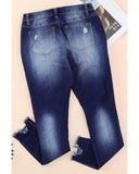 Darrahopens Women's Fashion > Jeans Azura Exchange Button Front Frayed Ankle Skinny Jeans - XL