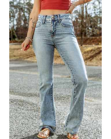 Darrahopens Women's Fashion > Jeans Azura Exchange Ripped Detail Flare Bottom Jeans - 16 US