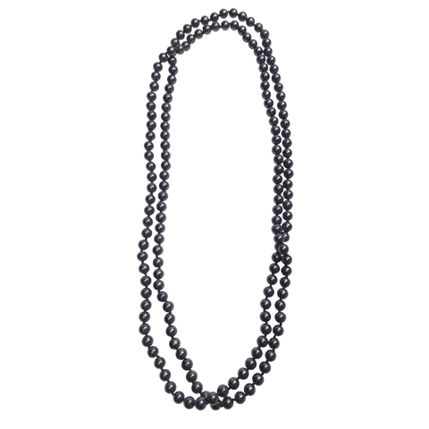 Darrahopens Women's Fashion > Jewellery 74cm LONG PEARL NECKLACE 1920s Gatsby Flapper Burlesque Gangster Costume Party - Charcoal Grey