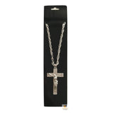 Darrahopens Women's Fashion > Jewellery Jesus Christ Metal Necklace Chain Pendant Chain Jewellery Crucifix - Silver