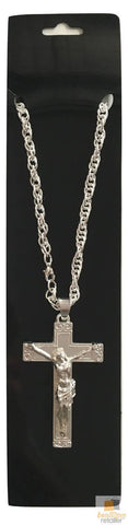 Darrahopens Women's Fashion > Jewellery Jesus Christ Metal Necklace Chain Pendant Chain Jewellery Crucifix - Silver