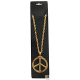 Darrahopens Women's Fashion > Jewellery PEACE Sign Metal Necklace Chain Hippie Costume Party Pendant Chain Jewellery 70s 60s - Gold