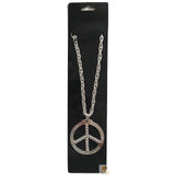 Darrahopens Women's Fashion > Jewellery PEACE Sign Metal Necklace Chain Hippie Costume Party Pendant Chain Jewellery 70s 60s - Silver