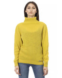 Darrahopens Women's Fashion > Knitwear & Sweaters Ribbed Turtleneck Sweater with Metal Monogram S Women