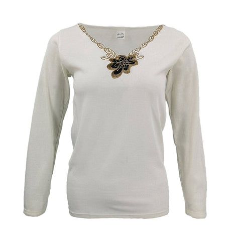 Darrahopens Women's Fashion > Sleepwear Womens Merino Wool Top Pants Thermal Leggings Long Johns Underwear Pajamas, Women's Floral Top - Beige, 14-16