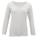 Darrahopens Women's Fashion > Sleepwear Womens Merino Wool Top Pants Thermal Leggings Long Johns Underwear Pajamas, Women's Floral Top - Beige B, 14-16