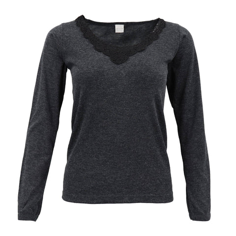 Darrahopens Women's Fashion > Sleepwear Womens Merino Wool Top Pants Thermal Leggings Long Johns Underwear Pajamas, Women's Floral Top - Black B, 20-22