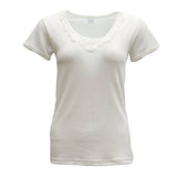 Darrahopens Women's Fashion > Sleepwear Womens Merino Wool Top Pants Thermal Leggings Long Johns Underwear Pajamas, Women's Short Sleeve - Beige, 18-20