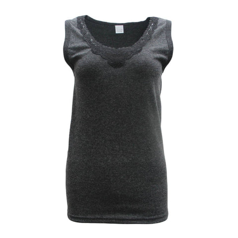 Darrahopens Women's Fashion > Sleepwear Womens Merino Wool Top Pants Thermal Leggings Long Johns Underwear Pajamas, Women's Singlet - Black, 12-14