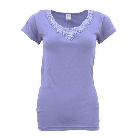 Darrahopens Women's Fashion > Sleepwear Womens Merino Wool Top Pants Thermal Leggings Long Johns Underwear Pajamas, Womens Short Sleeve - Lavender, 10-12