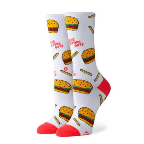 Darrahopens Women's Fashion > Socks & Hosiery Stance Everyday Light French Fries Before Guys Chips Burger Socks Crew  - M