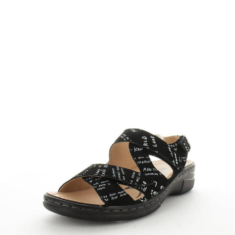 Darrahopens Women's Fashion > Thongs & Sandals JUST BEE Women's COMICAL Sandals Black Print 41EU