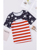 Darrahopens Women's Fashion > Tops & T-shirts Azura Exchange American Flag Cutout T-Shirt - M
