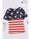 Darrahopens Women's Fashion > Tops & T-shirts Azura Exchange American Flag Cutout T-Shirt - M