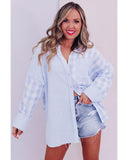 Darrahopens Women's Fashion > Tops & T-shirts Azura Exchange Checked Patchwork Long Sleeve Shirt - L