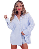 Darrahopens Women's Fashion > Tops & T-shirts Azura Exchange Checked Patchwork Long Sleeve Shirt - L